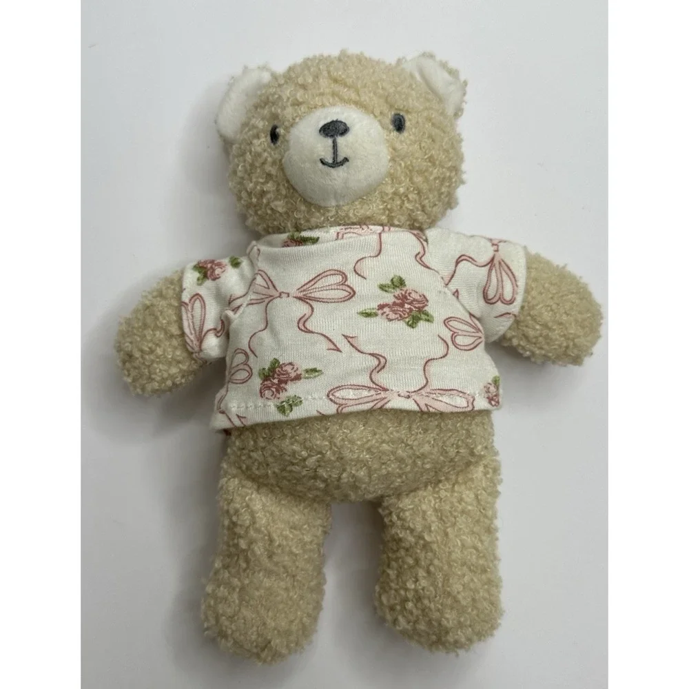 Cozy‎ Couture Baby Teddy Bear Plush Pink Ribbon Flower Shirt Stuffed Animal